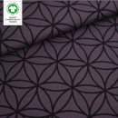 Bio-Jacquard Baumwolle Blume des Lebens schwarz (GOTS) - Stoffonkel | Meterware